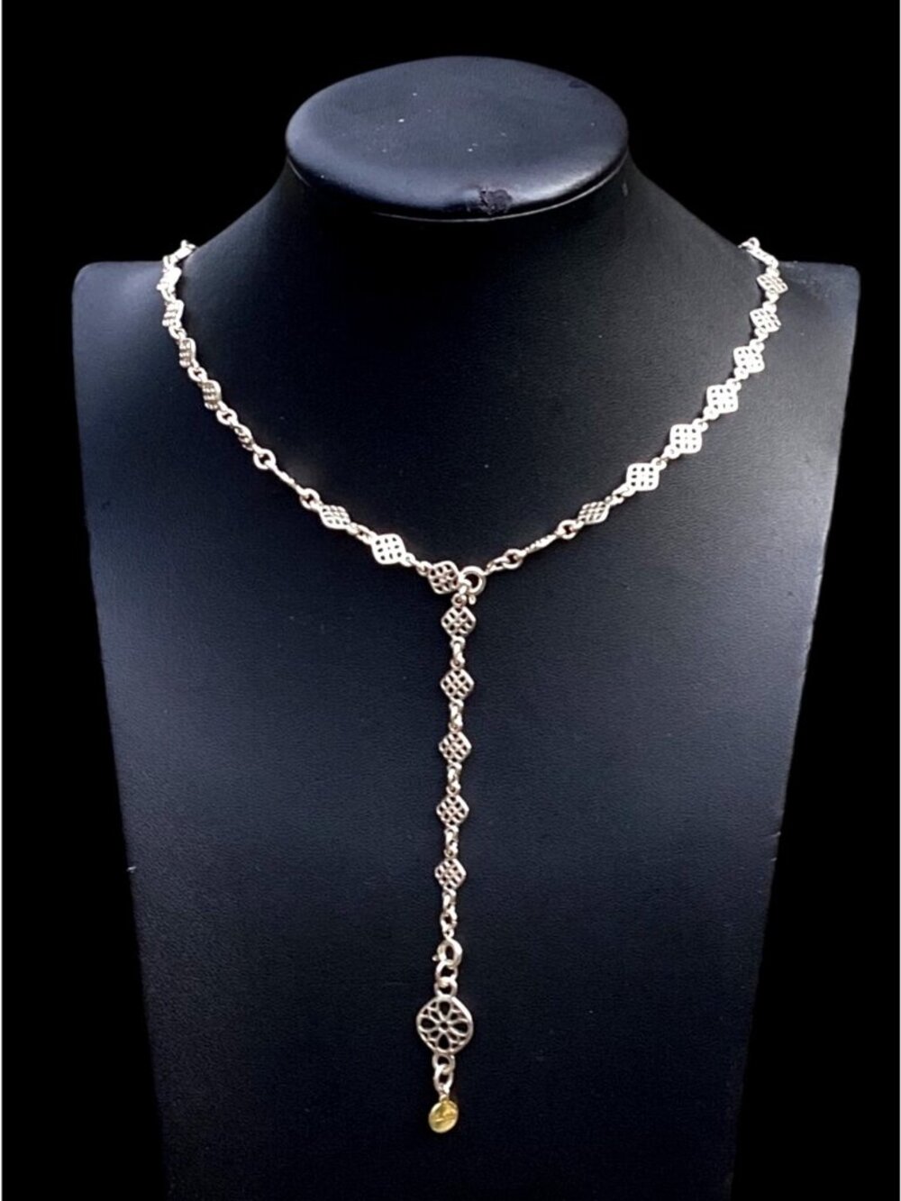 Stella and Dot Long Silver Tone Chain Link Necklace Layering 32" - Picture 2 of 7